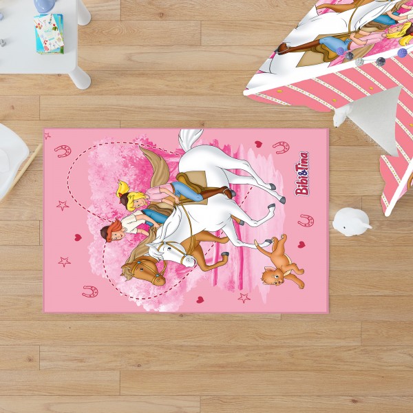 Kinderteppich Bibi und Tina Freunde 100x130 cm
