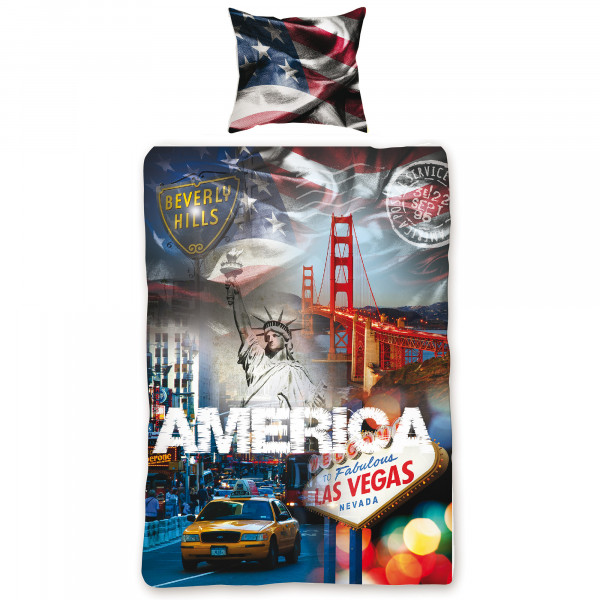 USA Stars and Stripes Bettwäsche Linon / Renforcé