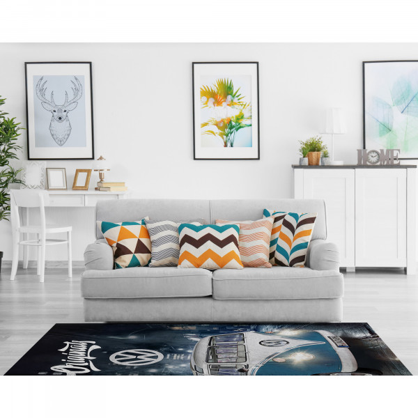 VW Volkswagen Teppich Bulli T1 Blau 100x133 cm