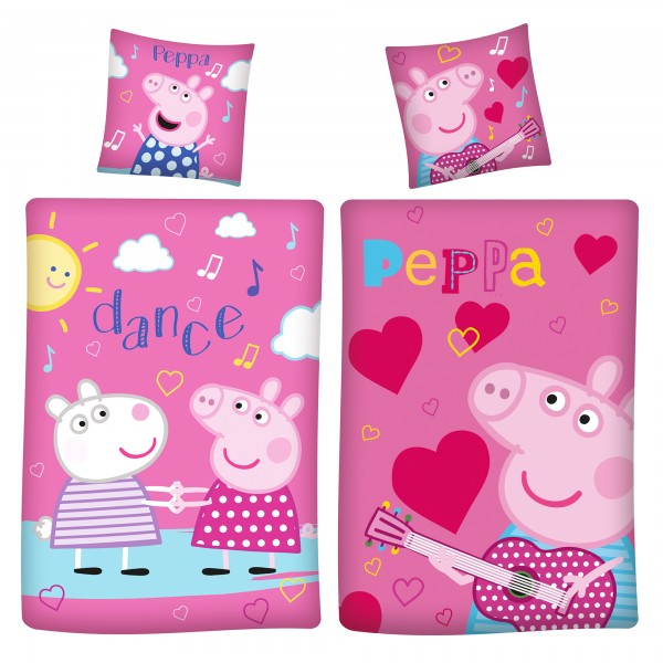 Peppa Wutz Pig Dance Bettwäsche Linon / Renforcé