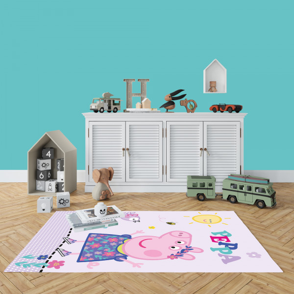 Kinderteppich Peppa Wutz Pig Happy 100x133 cm