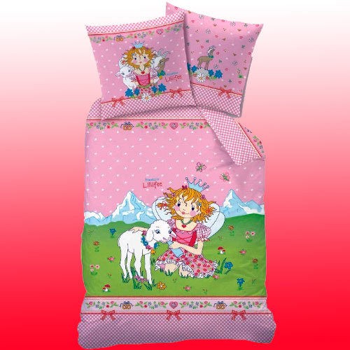 KINDER BETTWÄSCHE 135/200 PRINZESSIN LILLIFEE BERGKRISTALL LINON NEU - BAUMWOLLE