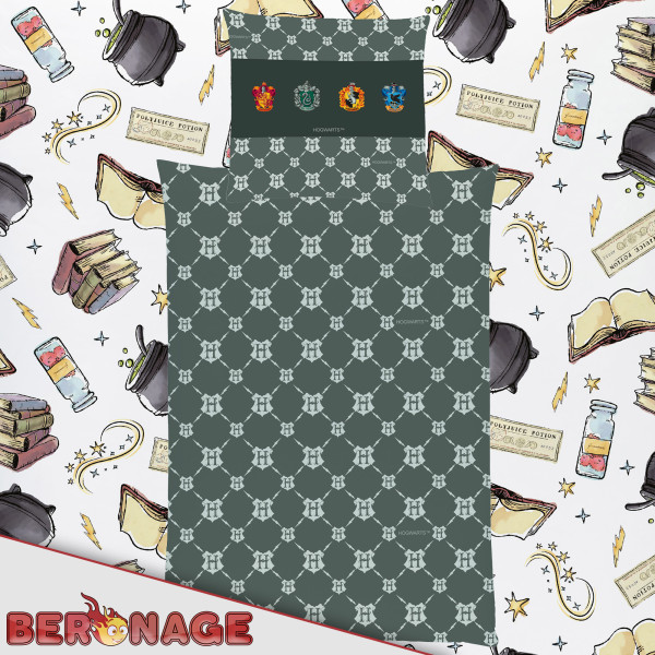 Harry Potter Bettwäsche Zauberschule Rot Linon / Renforcé