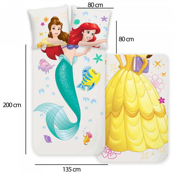 Disney Princess Bettwäsche Suit-Up Arielle und Belle Renforcé / Linon