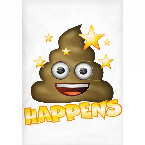 Emoji Shit Happens Bettwäsche Linon / Renforcé lustiger Bettbezug