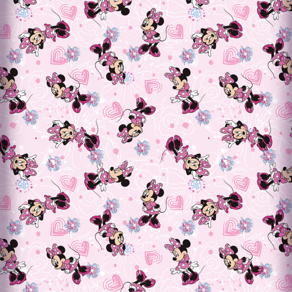 Minnie Mouse Spannbettlaken Flower Pink Rosa 90/100 x 190/200 cm