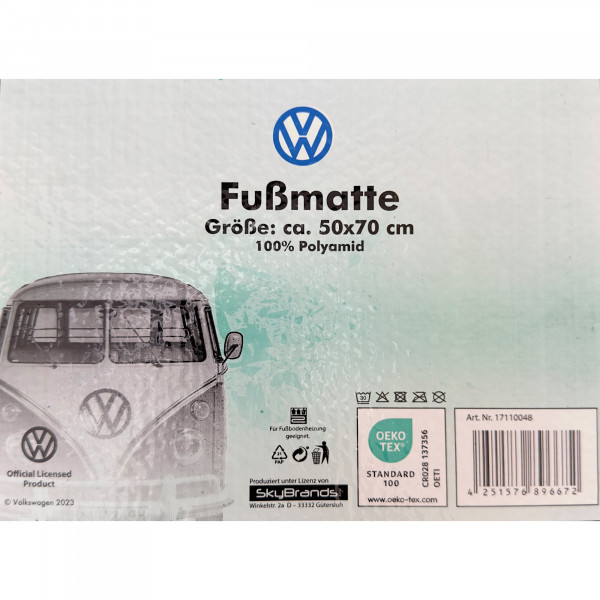 VW Volkswagen Fußmatte Bulli Originals 50x70 cm Vintage Fußabstreifer