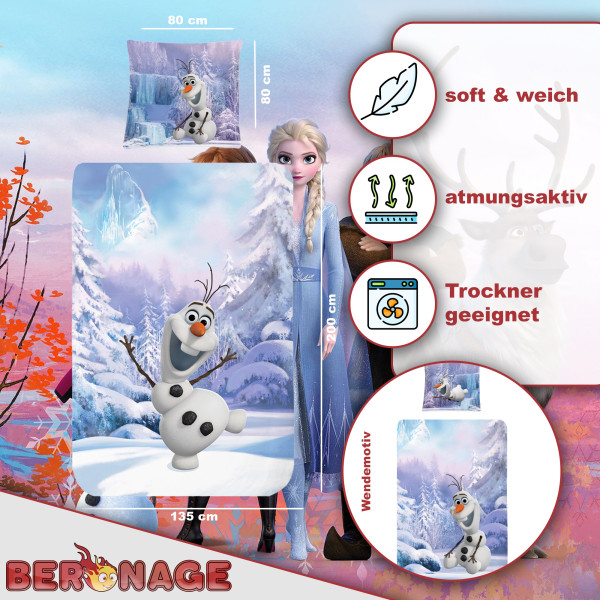 Frozen Die Eiskönigin Olaf Der Schneemann Bettwäsche Biber / Flanell