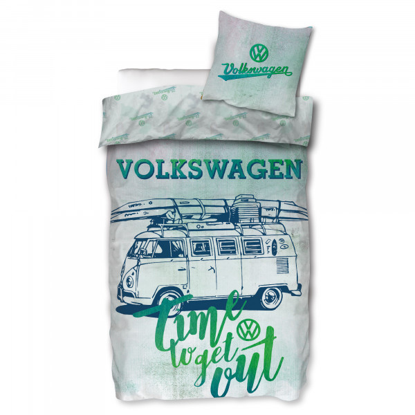 VW Volkswagen Bulli Bettwäsche Time Biber / Flanell 099