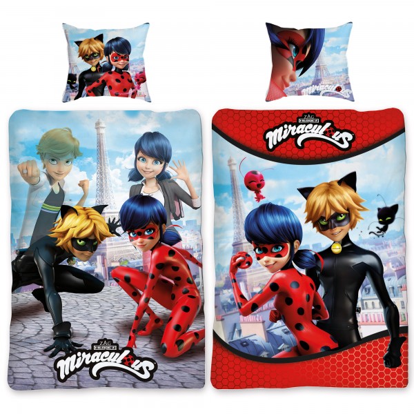Miraculous Ladybug Paris Bettwäsche Linon / Renforcé CatNoir Bettbezug