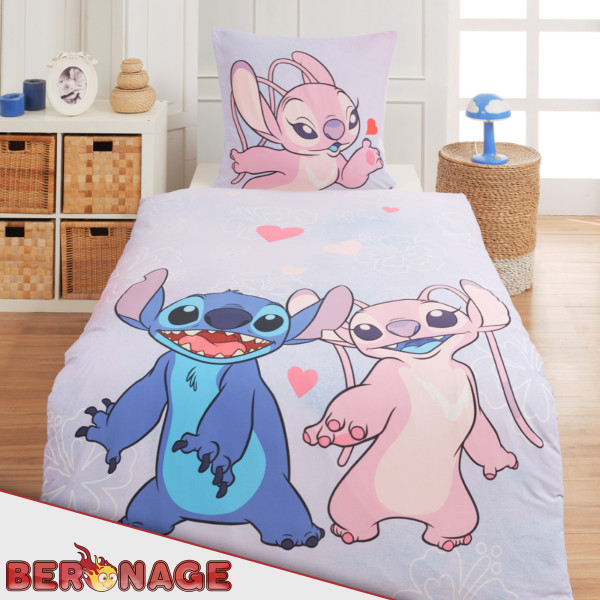 Lilo und Stitch Angel Hearts Disney Bettwäsche Linon / Renforcé