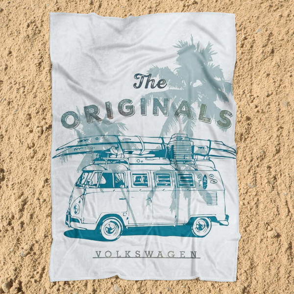 VW Volkswagen Decke Retro Originals 130x170 Kuscheldecke Fleece-Decke