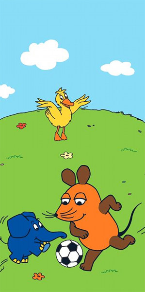 Die Sendung mit der Maus Badetuch Fußball 75x150 cm