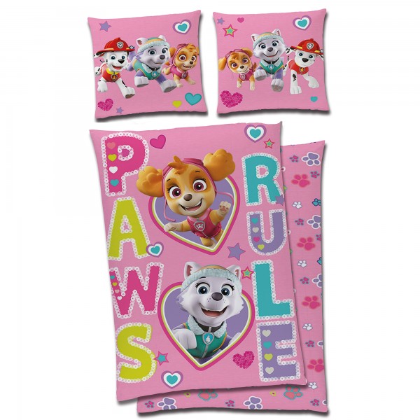 Paw Patrol Rule Rosa Bettwäsche Linon / Renforcé Bettbezug Skye Chase