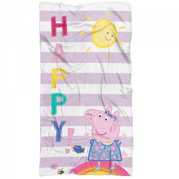 Peppa Wutz Pig Badetuch Happy 75x150