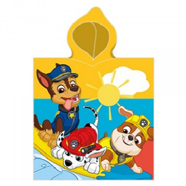 Paw Patrol Kinder Kapuzen Bade-Poncho Sun Surf Fun 55x110 cm Bademantel Poncho