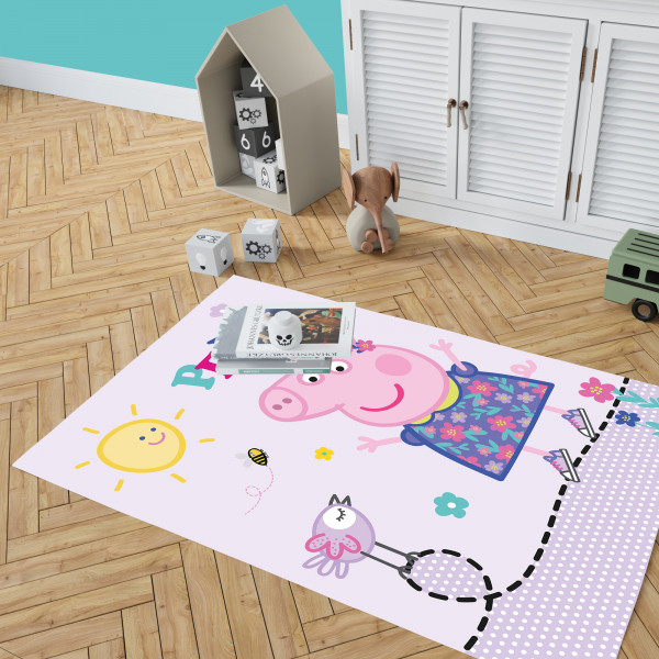 Kinderteppich Peppa Wutz Pig Happy 100x133 cm