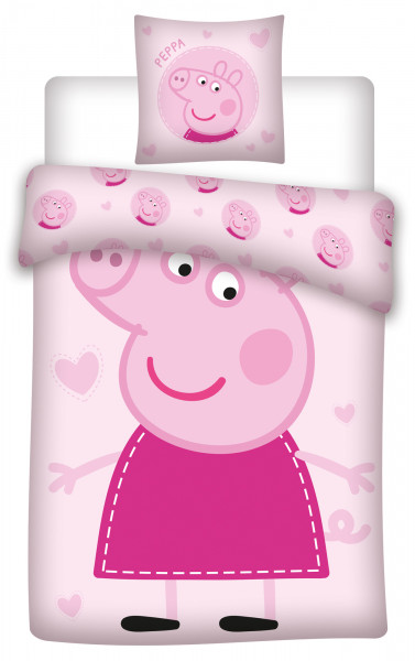 Peppa Wutz Pig Baby / Kleinkind Bettwäsche Herz Linon / Renforcé