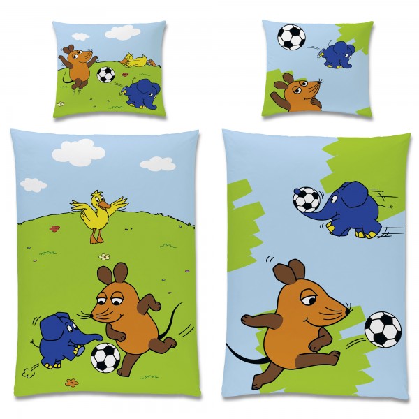 Die Sendung mit der Maus Fußball-Turnier Bettwäsche Linon / Renforcé