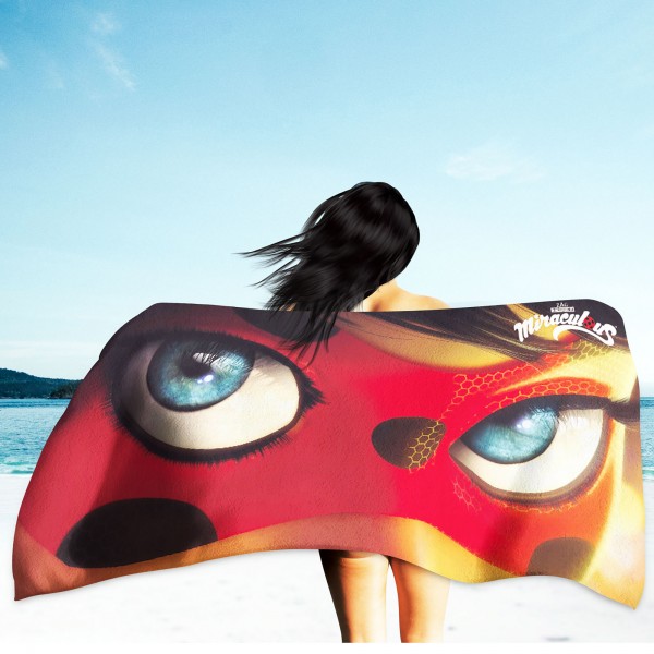 Miraculous Ladybug Eyes 018 Badetuch 75 x 150 cm Strandlaken Strandtuch Handtuch