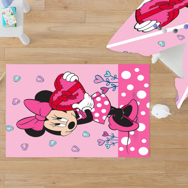 Kinderteppich Minnie Mouse Herz 100x133 cm