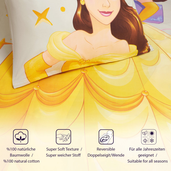 Disney Princess Bettwäsche Suit-Up Arielle und Belle Renforcé / Linon