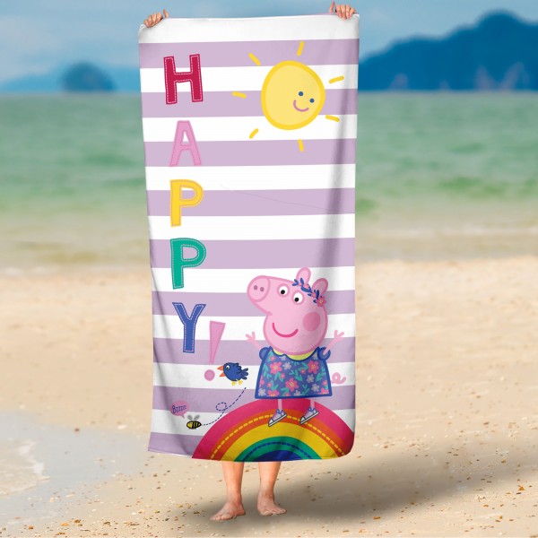 Peppa Wutz Pig Badetuch Happy 75x150