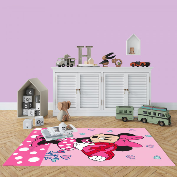 Kinderteppich Minnie Mouse Herz 100x133 cm