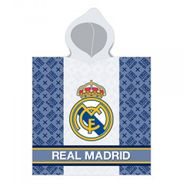 Real Madrid Kinder Kapuzen Bade-Poncho 60x120 cm Fußball Bademantel Poncho