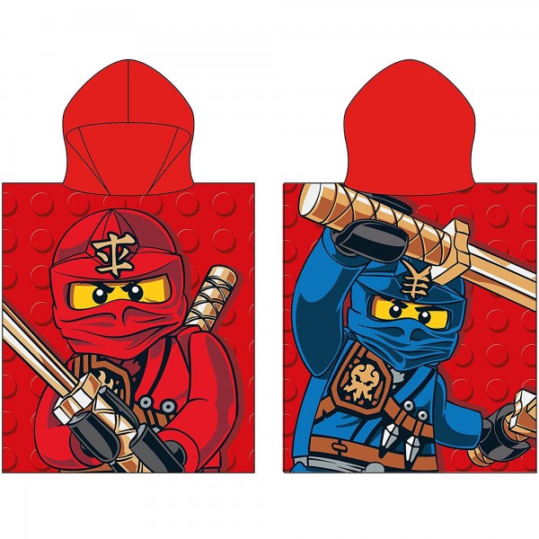 Lego Ninjago Kinder Kaputzen Poncho 60x120cm