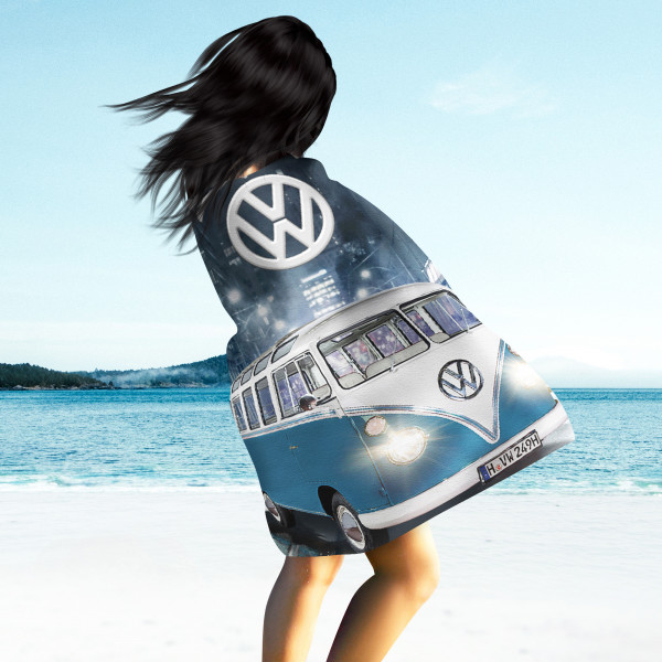 VW Volkswagen Bulli T1 blau 087 Badetuch 75x150 cm