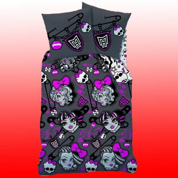 LINON BETTWÄSCHE 135/200 MONSTER HIGH FRESQUE PINK GREY NEU/OVP ~ 100% BAUMWOLLE