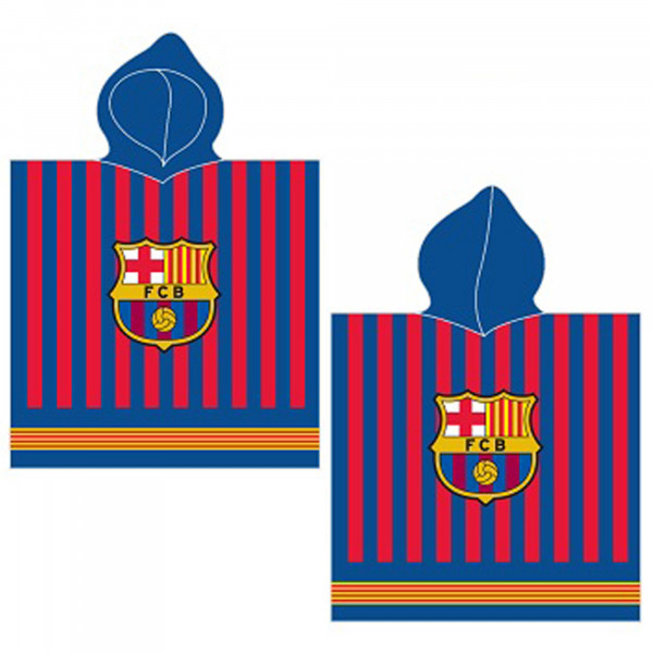 FC Barcelona Kinder Kapuzen Bade-Poncho 60x120 cm Bademantel Poncho