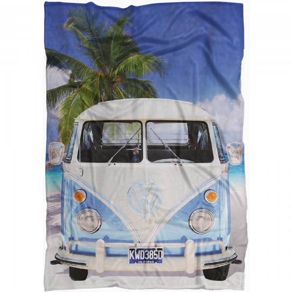 VW Volkswagen Bulli 048 Decke 130x170 cm Kuscheldecke Fleecedecke Wohndecke