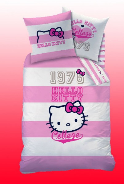 KINDER BETTWÄSCHE 135/200 HELLO KITTY BRITTANY NEUHEIT/OVP #LINON 100% BAUMWOLLE