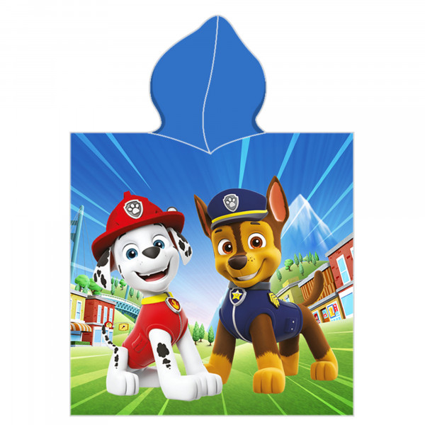 Paw Patrol Kinder Kapuzen Bade-Poncho Boy's Blau 60x120 cm Bademantel Poncho
