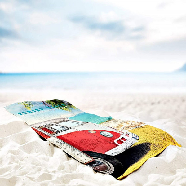 VW Volkswagen Bulli T1 Venice Beach 067 Badetuch 75x150 cm