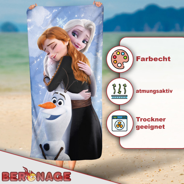 Frozen die Eiskönigin Badetuch Anna, Elsa und Olaf 60x120 cm