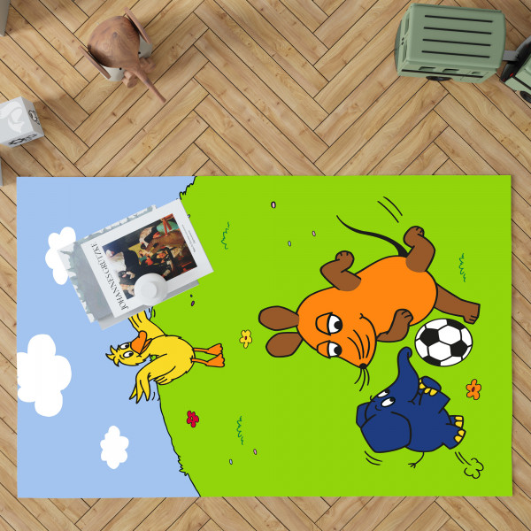Kinderteppich Die Sendung mit der Maus Fußball 100x133