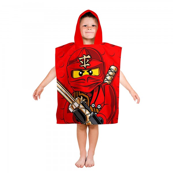 Lego Ninjago Kinder Kaputzen Poncho 60x120cm