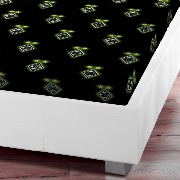 Borussia Mönchengladbach Spannbettlaken Schwarz 90/100 x 190/200 cm