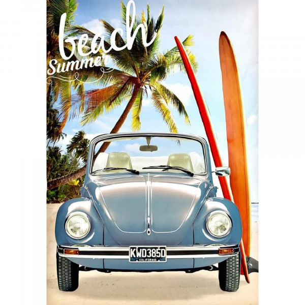 VW Volkswagen Käfer Blau Bettwäsche Linon / Renforcé Vintage Bettbezug