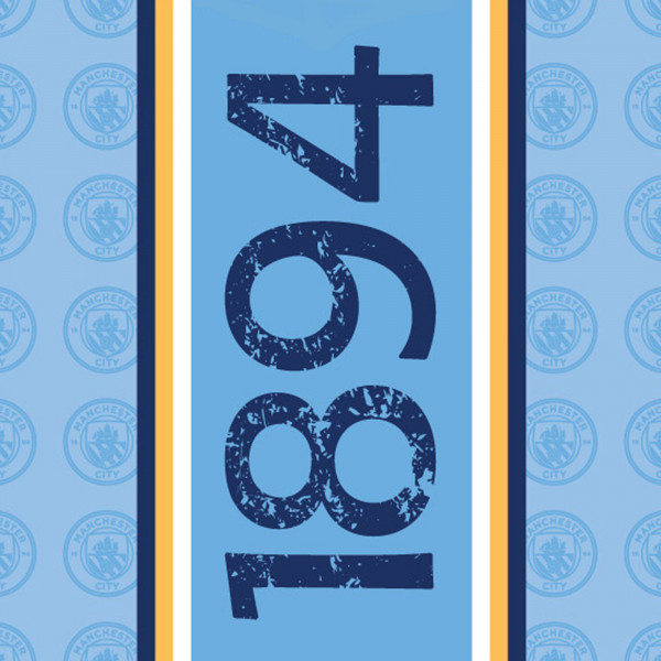 Manchester City Kinder Kapuzen Bade-Poncho Logo Blau 60x120 cm Bademantel Poncho