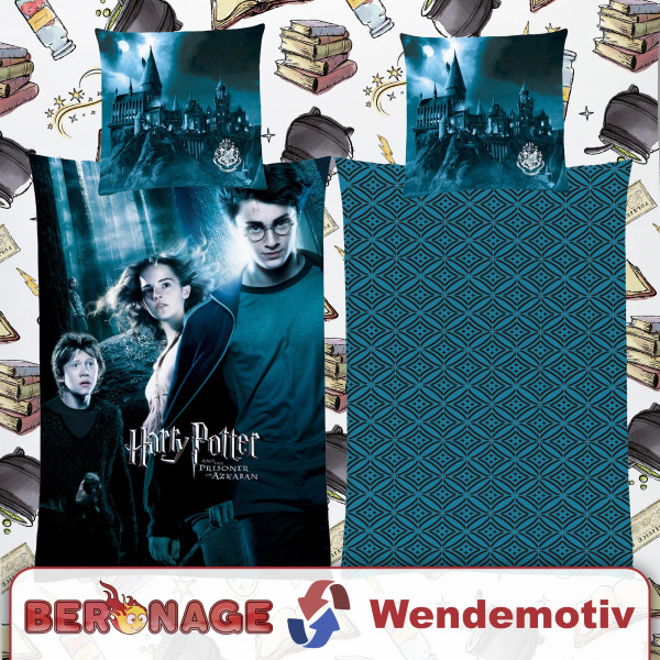 Harry Potter Bettwäsche Azkaban Blau Linon / Renforcé