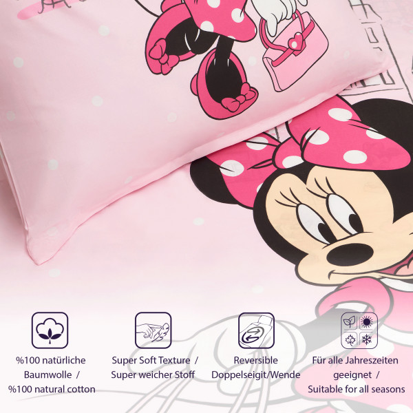 Minnie Mouse Shopping Bettwäsche Linon / Renforcé