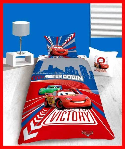 DISNEY BETTWÄSCHE 135/200 CARS DOUBLE CROSS LIGHTNING McQUEEN ~ NEU/OVP in LINON