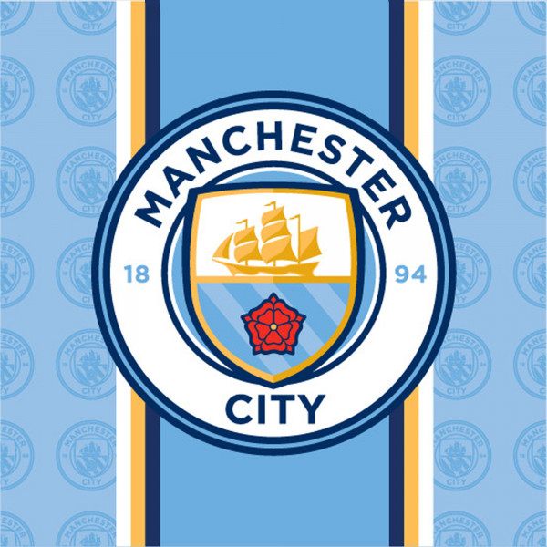 Manchester City Kinder Kapuzen Bade-Poncho Logo Blau 60x120 cm Bademantel Poncho
