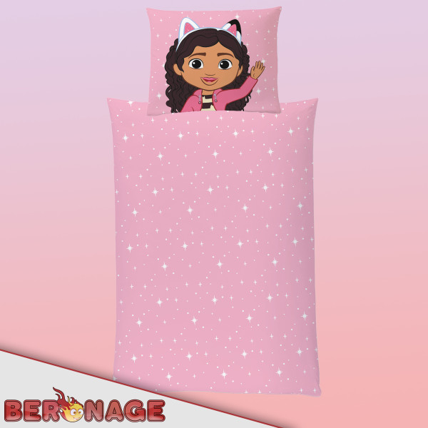 Gabby's Dollhouse Bettwäsche Rosa und Pink Superweiche Flanell-Qualität